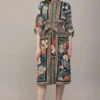 Scarf Print Tie Waist Shirt Dress | S - L Fate