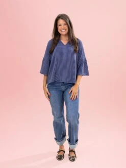 Raised Rib 3/4 Ruffle Sleeve Top By DD Design | S-3XL -Discount Divas Shop 2aaba2dc7639b188c66984ed61df1022