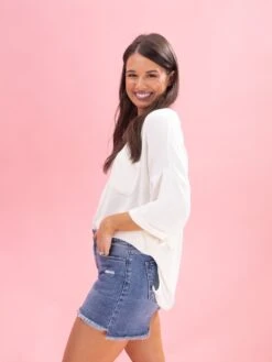 Diva Denim High Rise High Low Fray Hem Short | XS - 3X -Discount Divas Shop 2b6e464fa10d11fda1c35be43d503223