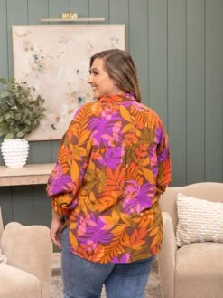 Leaf Print Balloon Sleeve Button Down Blouse | S - 3XL 5 Leaf Print Balloon Sleeve Button Down Blouse | S - 3XL -Discount Divas Shop 2ba25994702c4e5beca7c2080bda9a83