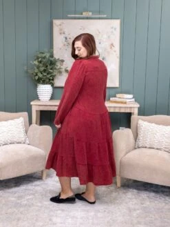 Cotton Long Sleeve Open Collar Tiered Midis Dress | S-XL -Discount Divas Shop 2d37c45019bfaf0e112c6f8be1efd10e