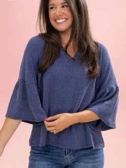 Raised Rib 3/4 Ruffle Sleeve Top By DD Design | S-3XL -Discount Divas Shop 2d5d9f6d7572e16a41223ef58926e151