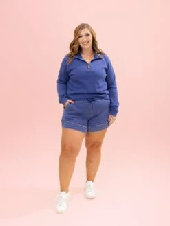 Lived In 1/4 Zip Garment Washed Pullover By DD Design | S-3XL -Discount Divas Shop 2e92fec9762e35744dbb079894e11089