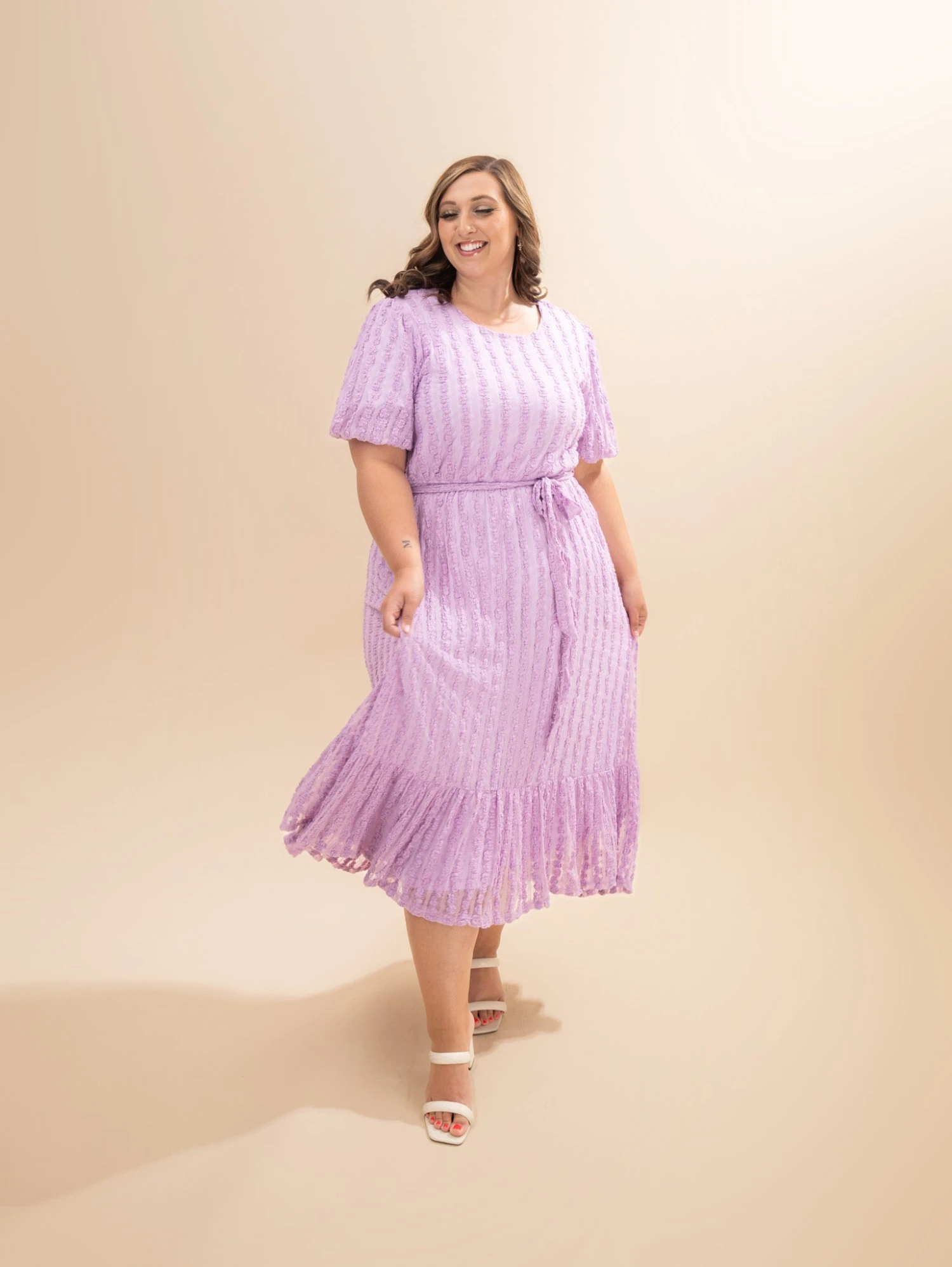 Popcorn Textured Belted Dress | S-3XL 3 Popcorn Textured Belted Dress | S-3XL - Image 3