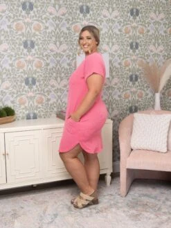 Raised Ribbed Short Sleeve Dress | S - 3X -Discount Divas Shop 2e9ebfec24681855654b5927d61f782e