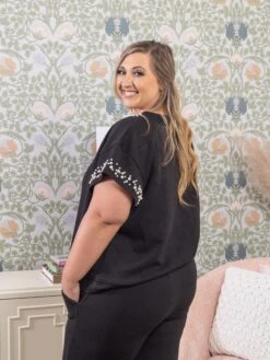 Pearl Detail Textured Short Sleeve Lounge Top | S-3X Set W/ Sku52237 7 Pearl Detail Textured Short Sleeve Lounge Top | S-3X Set W/ Sku52237 -Discount Divas Shop 30131ded955825ddb8a7d7103a54820c