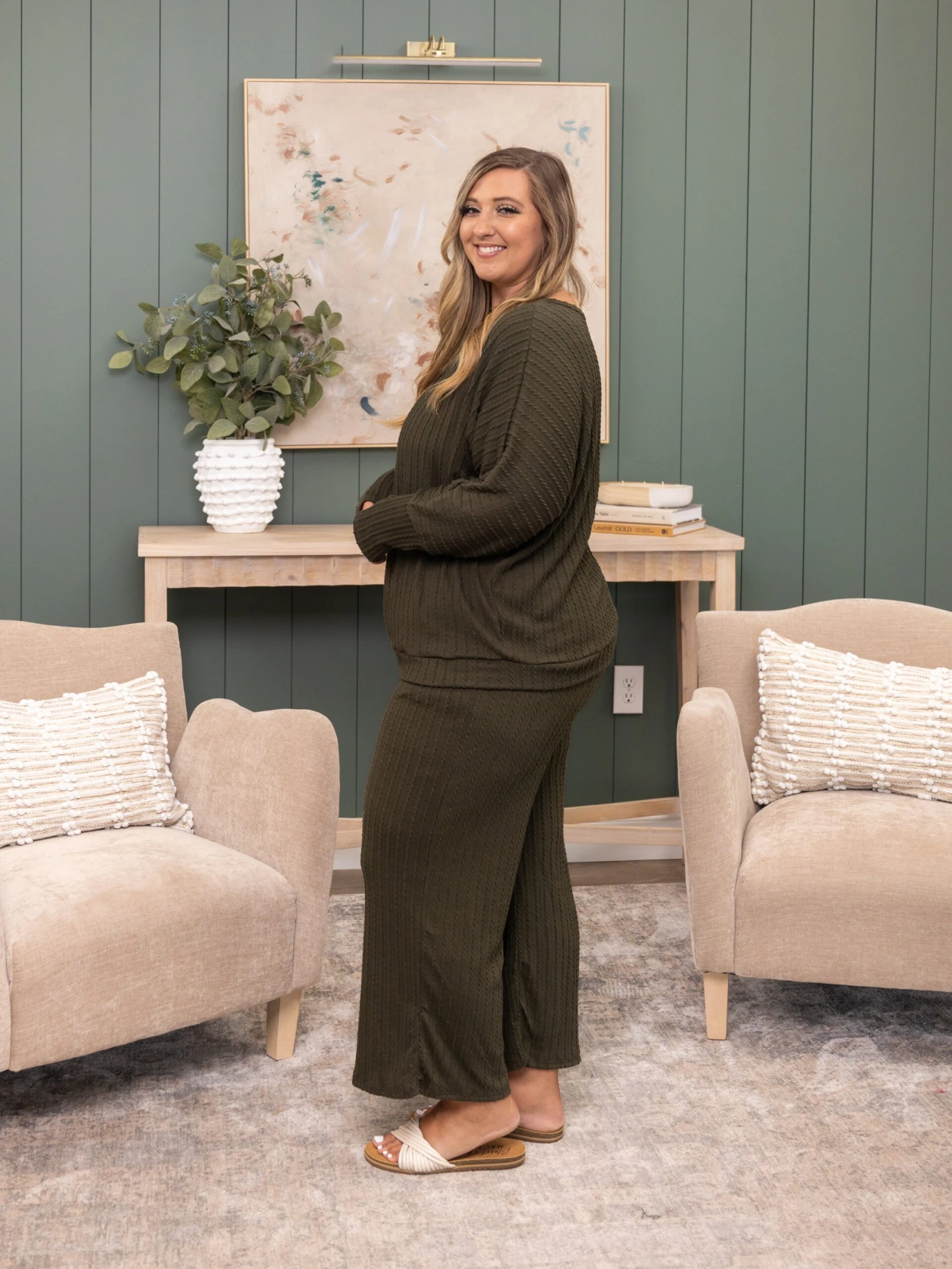 Textured Fabric Wide Neck Dolman Sleeve Top | S - XL Set W/ Sku54509 4 Textured Fabric Wide Neck Dolman Sleeve Top | S - XL Set W/ Sku54509 - Image 4