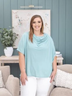 Dolman Sleeve Draped Neck Top | S-L -Discount Divas Shop 307d92fae16c9995a45efc7dabbc2fd8