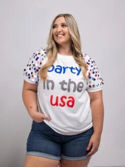 BiBi Party In The USA Puff Sleeve Top | S - XL