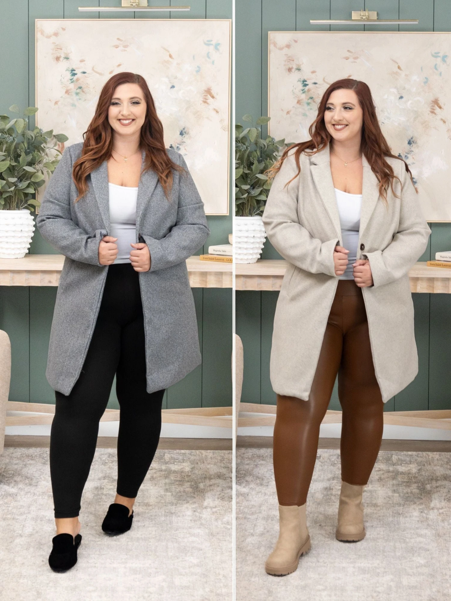 One Button Closure Long Coat W/ Welt Pockets | S-3X 2 One Button Closure Long Coat W/ Welt Pockets | S-3X - Image 2