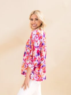 Floral Print V Neck Blouse | S-L -Discount Divas Shop 3282a2e27140a51279d42e902cbea2da