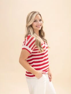 Short Sleeve V Neck Top | S-L Americana -Discount Divas Shop 3377a1f750863b8acdfca077d87f9117