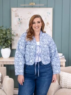 Floral Padded Puffer Jacket With Ties | S - L -Discount Divas Shop 34e5ee495594196ba0d6c2aa5d4ba264