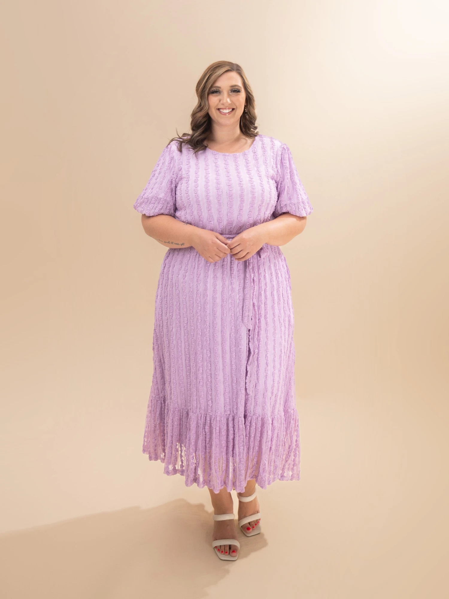 Popcorn Textured Belted Dress | S-3XL 1 Popcorn Textured Belted Dress | S-3XL