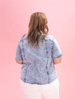 Short Sleeve Denim Jacket By DD Design | S - 3XL -Discount Divas Shop 3522140587e86dcb97e9bc2ace0beb42