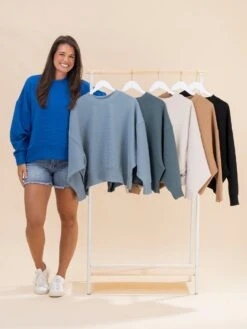 Zenana Raised Rib Balloon Sleeve Pullover | S-L