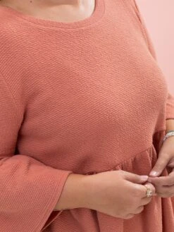 Comfy Knit Ruffle Hem 3/4 Sleeve Top By DD Design | S-3XL -Discount Divas Shop 36cd4ddf213ad048da29798e3354e629