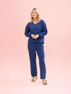 Golden Rib V Neck Long Sleeve Top By DD Design | S-3XL Pair W/ Sku64075 -Discount Divas Shop 3719fae6374eae35ae4c34608fe17f2c