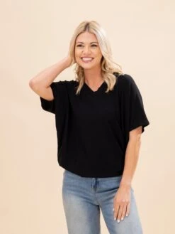 Short Sleeve Dreamy Knit V Neck Top | S - 3X -Discount Divas Shop 371d8aac9f1d3963b9bf6f189bbe3758