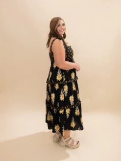 Floral Bouquet Print Tie Strap Empire Tiered Dress | S-L -Discount Divas Shop 3739541f9347c016b2dd982c564e4d46