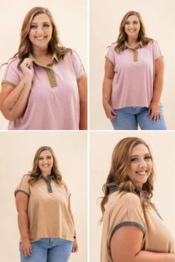 Short Sleeve Collard Top | S-L