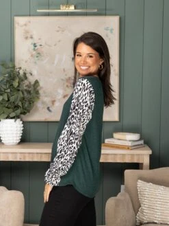 Animal Print Long Sleeve V Neck Top | S - 3X -Discount Divas Shop 375f7e58bca72f73c2acb3c0a20a9feb