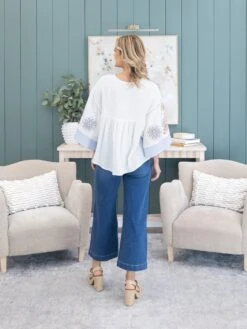 Embroidered Detail Cotton Gauze Baby Doll Top | S - L Easel 13 Embroidered Detail Cotton Gauze Baby Doll Top | S - L Easel -Discount Divas Shop 37c940654332a8e5d820409ddd2c64fa