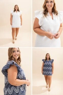 Scalloped Hem Embroidered Dress | S-L