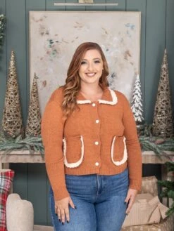 Collared Sweater Cardigan W/ Contrast Ruffle Edge | S-L Thanksgiving 9 Collared Sweater Cardigan W/ Contrast Ruffle Edge | S-L Thanksgiving -Discount Divas Shop 38c4195a0934ad4ad0b066b5eecfe403