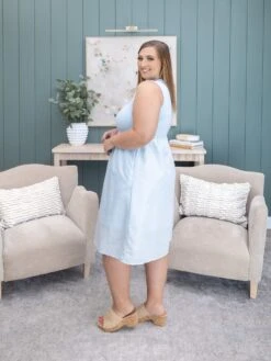 Sleeveless Knit Top & Poplin Woven Skirt Midi Dress W/ Side Pockets | S-2XL -Discount Divas Shop 38e5f3f9ffbacc17c190bfa3c68c45cd