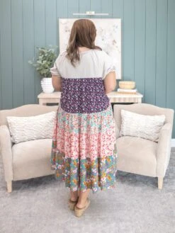 Mixed Print Tiered Midi Dress | S-L -Discount Divas Shop 39c03760b70dabd60f6e31529a912f12