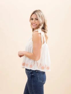 Floral Embroidered Shoulder Ribbon Tie Top | S-L 9 Floral Embroidered Shoulder Ribbon Tie Top | S-L -Discount Divas Shop 39e8fa8f2a7c8d06cd53a7dd27768f66