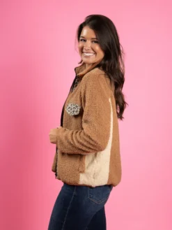 Animal Print Sherpa Colorblock Zip Up Jacket | S-L -Discount Divas Shop 3Pbxc08wFPTQGzUvJNPWrVOjkKMJ42mfV7lt9ocT