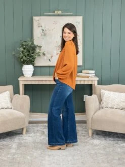 V-Neck With Ruffled Neck Detail Airflow Long Sleeve Top | S - 3XL -Discount Divas Shop 3a73213fcb01f22fd102b0d2fb655d7e