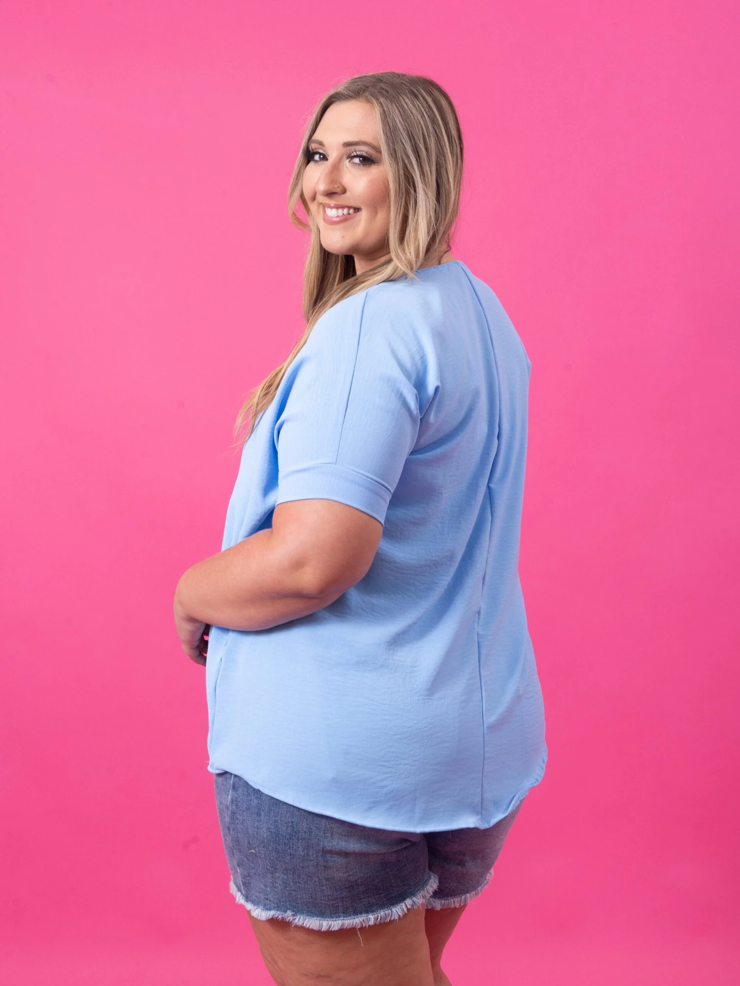 DD Design Airflow Round Neck Top W/ Cuffed Short Sleeves | S - 3XL 9 DD Design Airflow Round Neck Top W/ Cuffed Short Sleeves | S - 3XL - Image 9