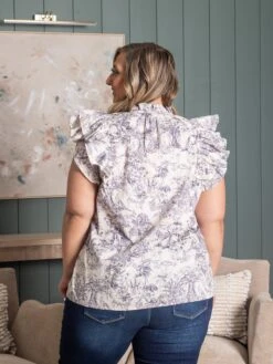 Printed Ruffle Sleeve V-Neck Top | S - 2X 7 Printed Ruffle Sleeve V-Neck Top | S - 2X -Discount Divas Shop 3b3f678c9a0b42ca4daa51b86dc5a2d8