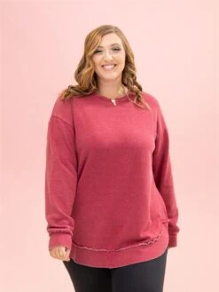 Lived In Rounded Hem Garment Washed Sweatshirt By DD Design | S - 3XL -Discount Divas Shop 3c092bb7f597a467706e4c327b7760da