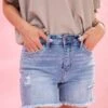 Diva Denim High Rise Fray Hem Short | XS - 3X