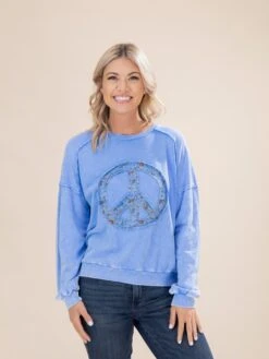 Peace Sign Washed Terry Pullover | S - L -Discount Divas Shop 3d524eabb4ab071e52b751da7ea05479
