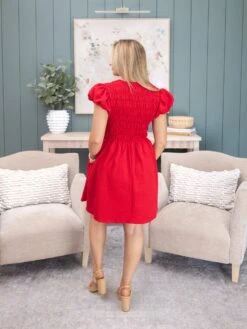 Solid Textured Short Bubble Sleeve Fit & Flare Pullover Dress | S-L -Discount Divas Shop 3d7379fe01e635d3eccb73f917969d5b