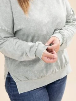 Washed Side Split Long Sleeve Knit Top | S-L -Discount Divas Shop 3dc721885e3196d09205b203b33c6dfb