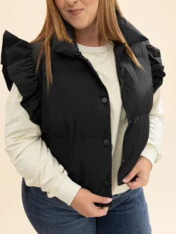 Ruffle Sleeve Puff Vest | S-L -Discount Divas Shop 3ded4f3af7fe5d9e97fef5f85887b32c