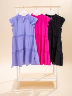 Linen Dress With Ruffle Detail | S - L