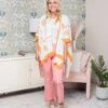 Boho Floral 3/4 Sleeve Split Open Front Kimono | O/S