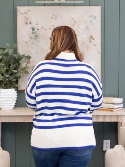 Striped Turtleneck Side Slit Knitted Sweater | S-3X -Discount Divas Shop 3f17a524b230304e6c06eb278fa985d9