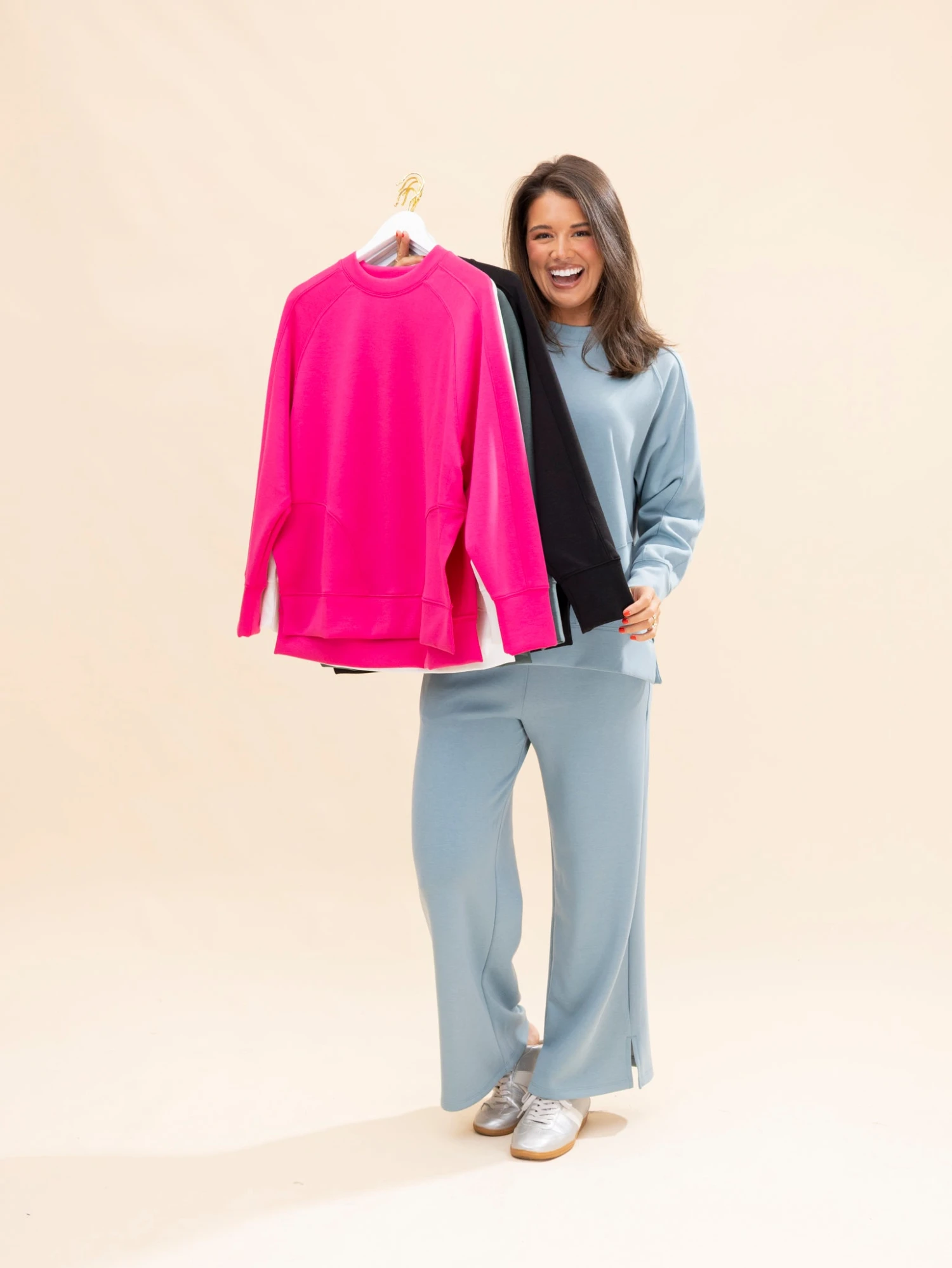 Zenana Scuba Round Neck Pullover W/ Sided Slits | S-3X Pair W/ Sku56511 13 Zenana Scuba Round Neck Pullover W/ Sided Slits | S-3X Pair W/ Sku56511 - Image 13