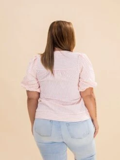 Bubble Sleeve Striped Woven Top | S-L -Discount Divas Shop 3f7487d00f90194b154306dd1110c5fe