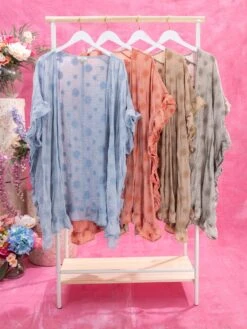 Embroidery Gauze Mineral Washed Duster Cardigan | S-3XL