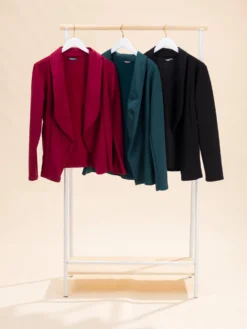 Solid Modal Scuba Open Blazer | S-3XL