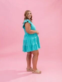 Ruffled Sleeve Tiered Dress By DD Design |S-3XL -Discount Divas Shop 40f81b98b40cb23332b4ea6081f981b0